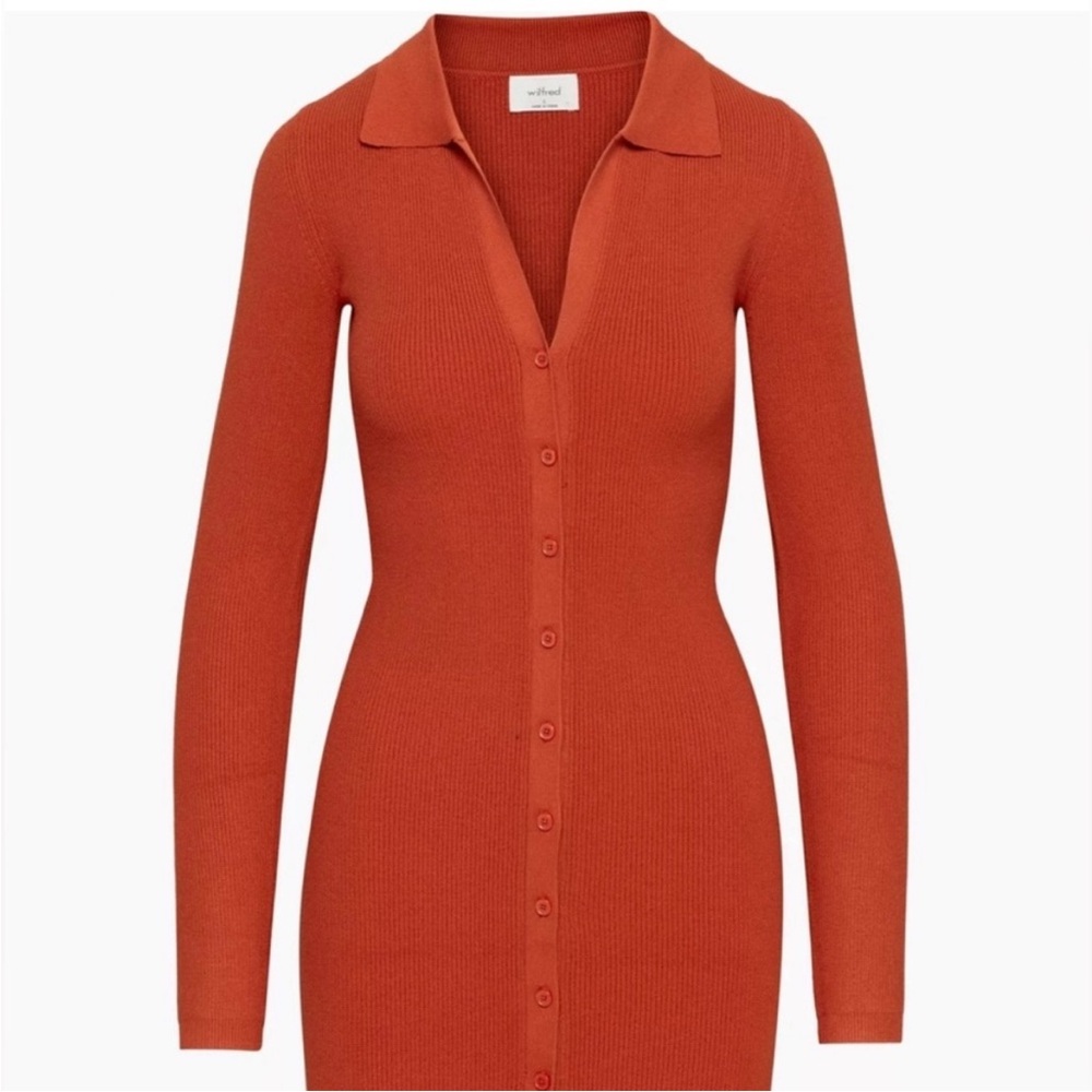 Wilfred Orange Button-Down Dress - image 3